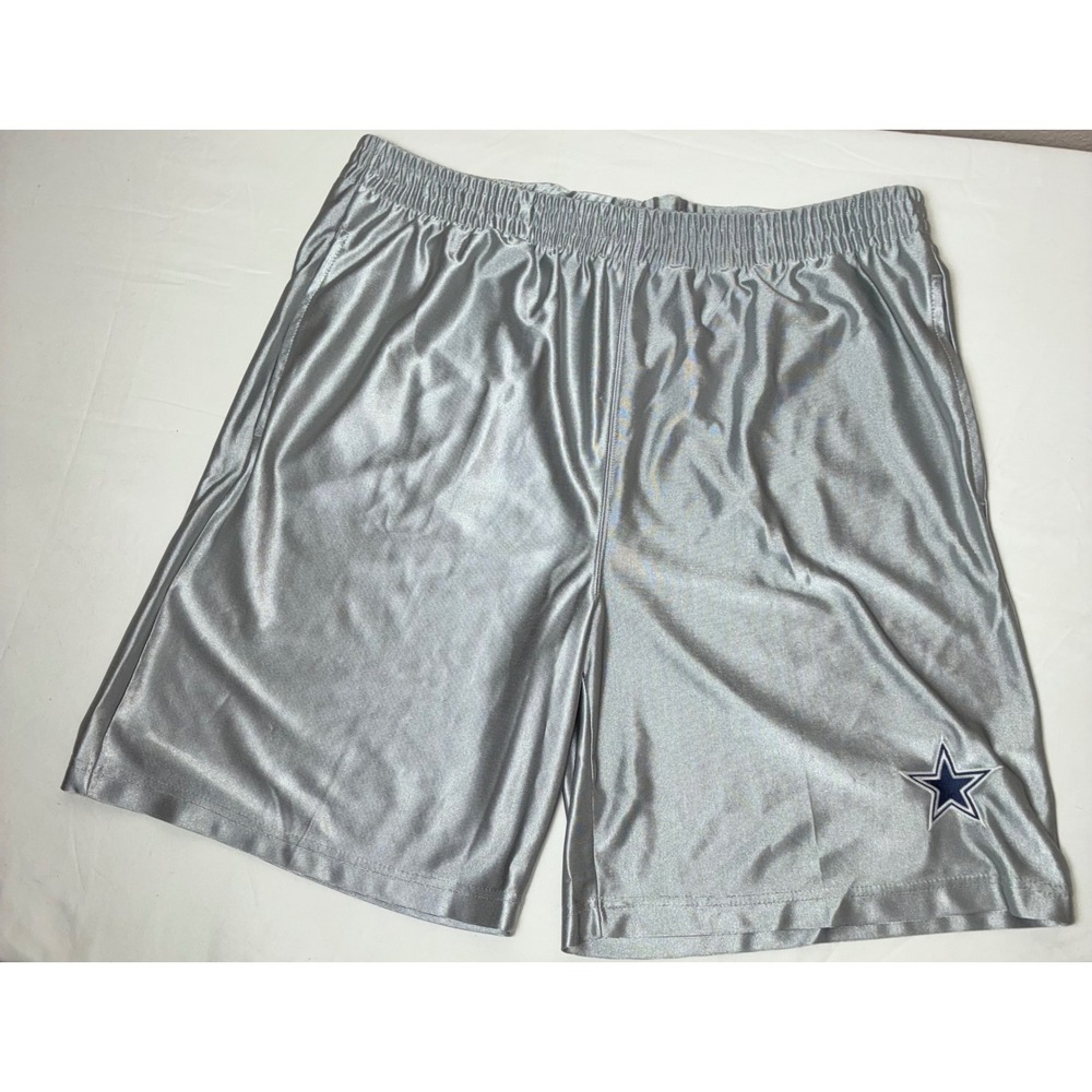 Vintage 2000s Dallas Cowboys Shorts Mens L Silver NFL Football Y2K Athletic READ